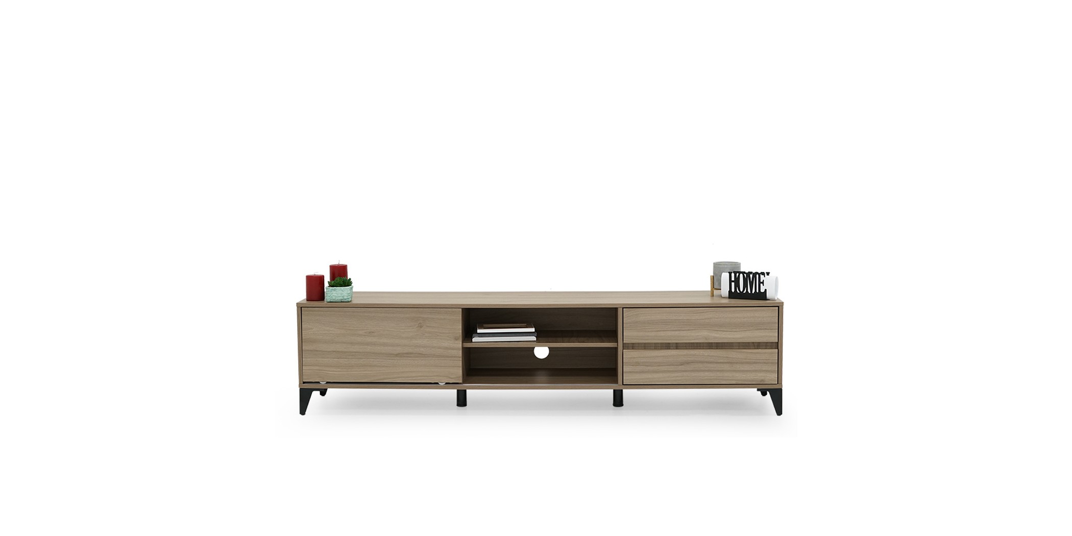 Drusilla TV Stand Walnut / New Burly Wood