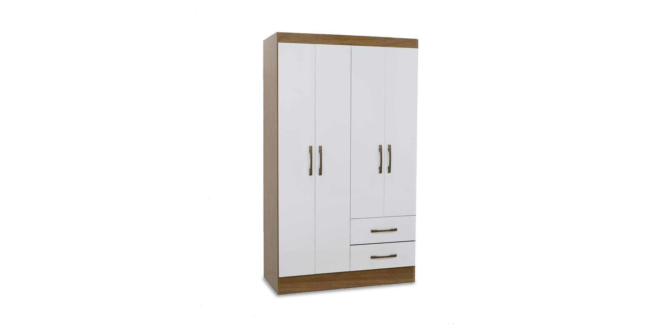 Chile Wardrobe 4 Doors Naturale/White+Legs