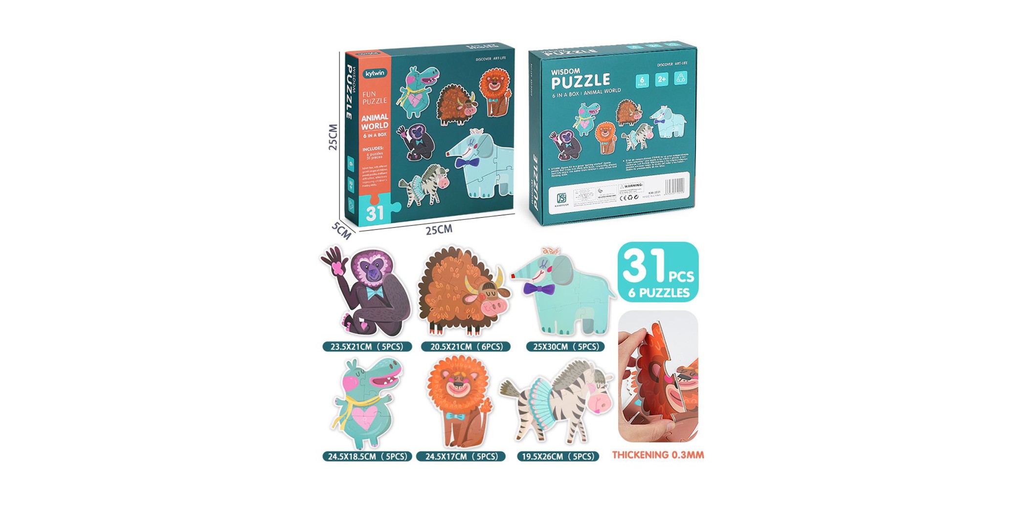 Masen Kylwin Animal World Puzzle 31 Pcs KW-3001