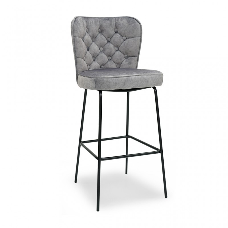 Werfen Bar Stool Grey Velvet Color Werfen Bar Stool Grey Velvet Color