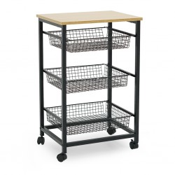 Caterina Kitchen Trolley in Particle Board & Metal