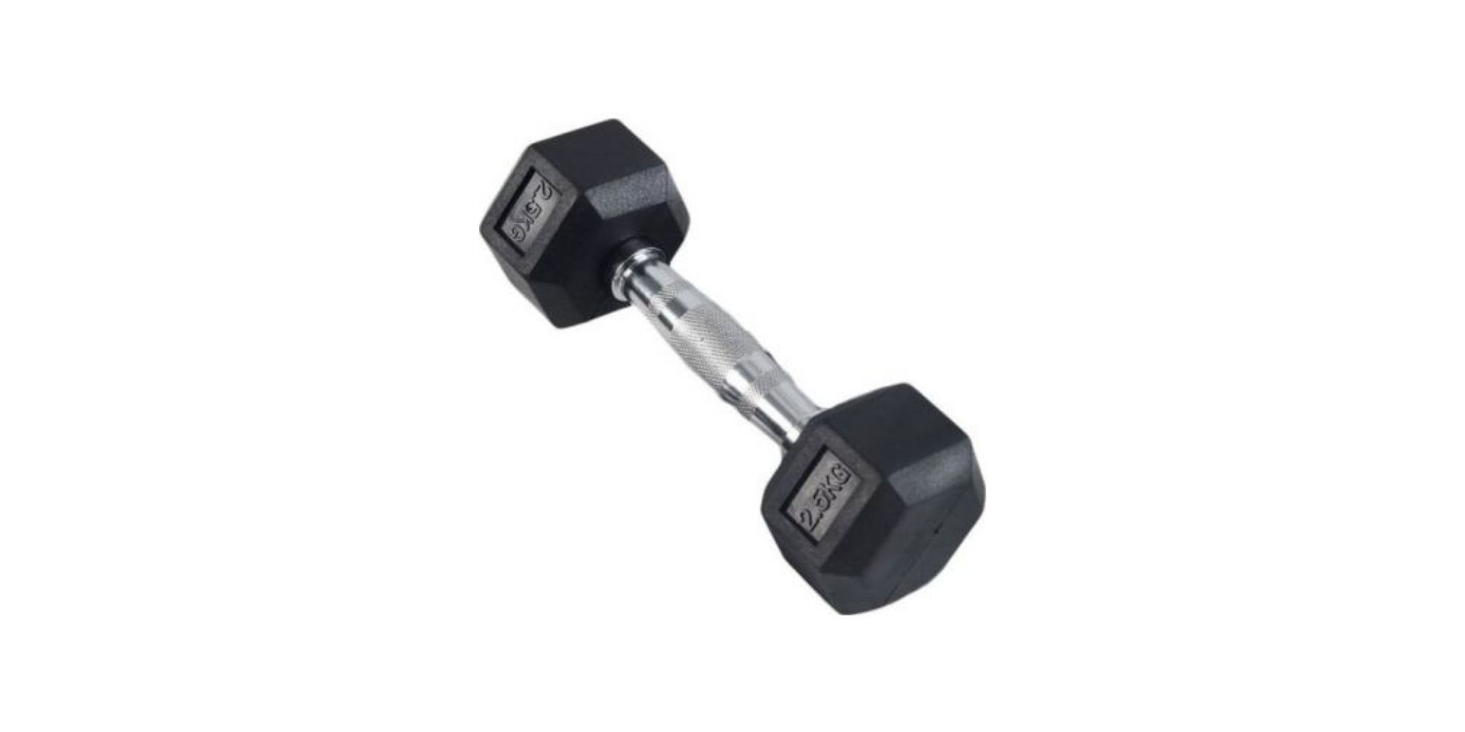 Black Rubber Hex Dumbbell Set 2.5kg