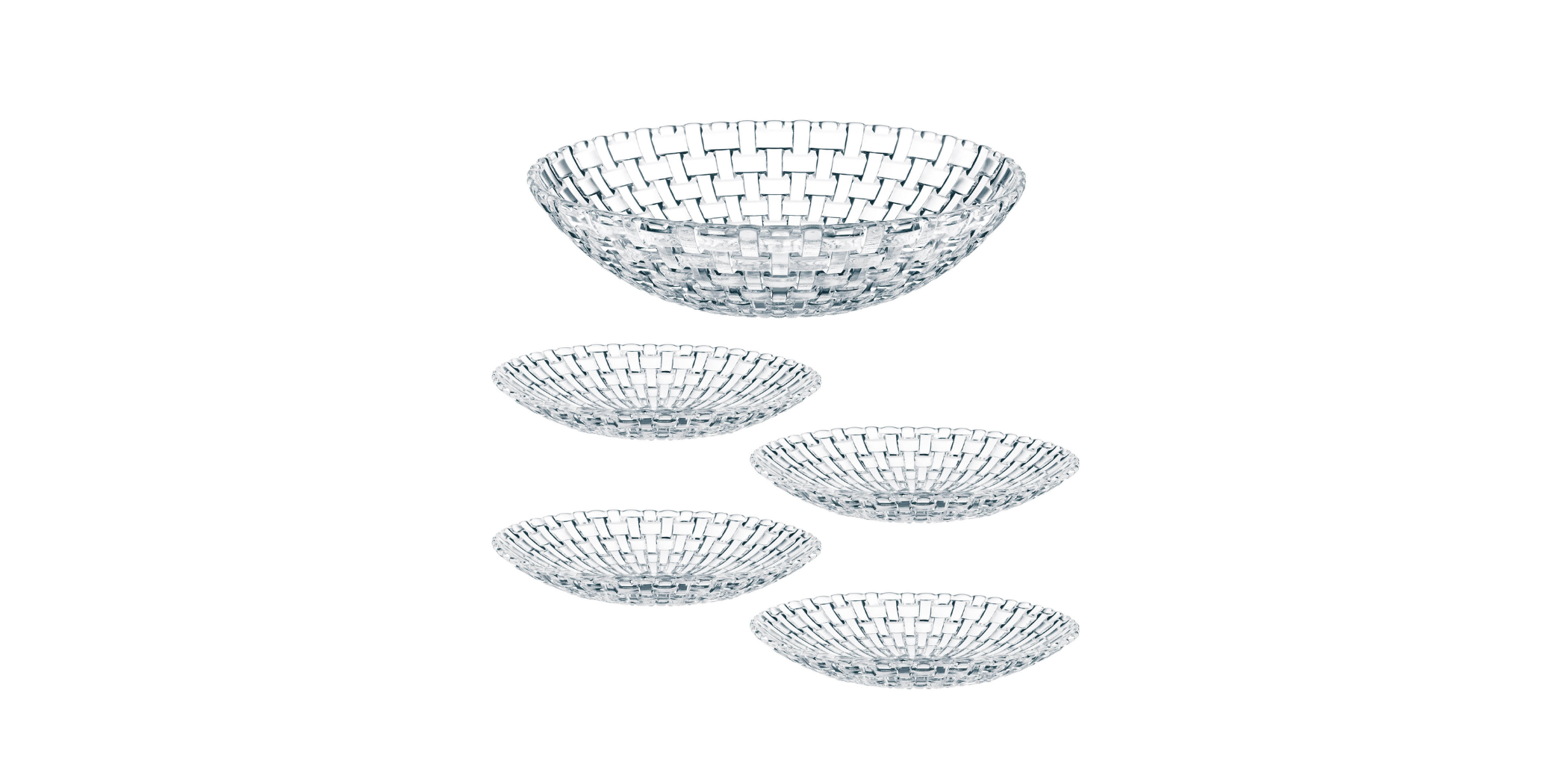 Nachtmann 98369 5pcs Bowl & Plates Glass Bossa Nova Set "O"