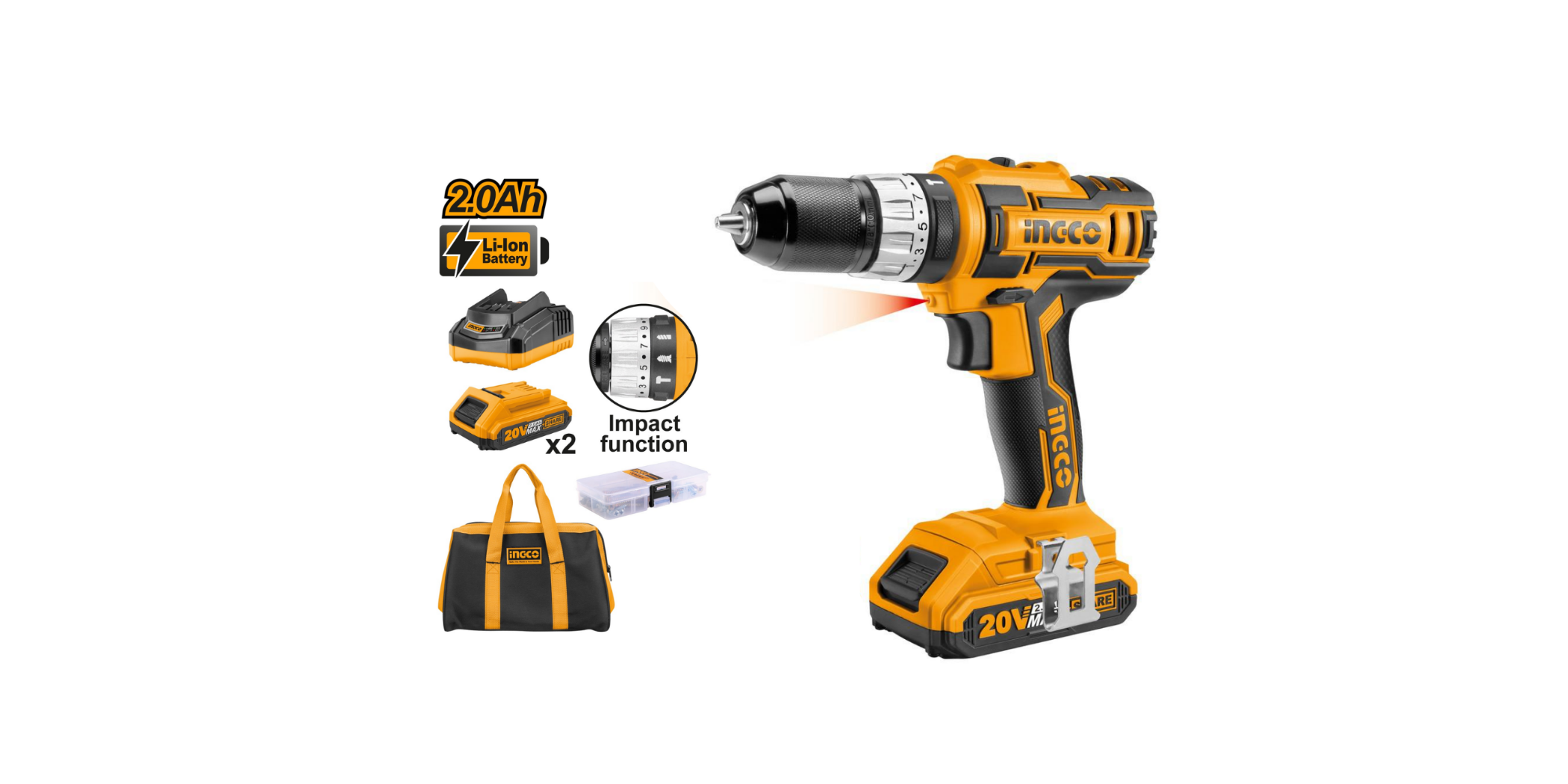 Ingco CIDLI2002 Lithium Ion Impact Drill