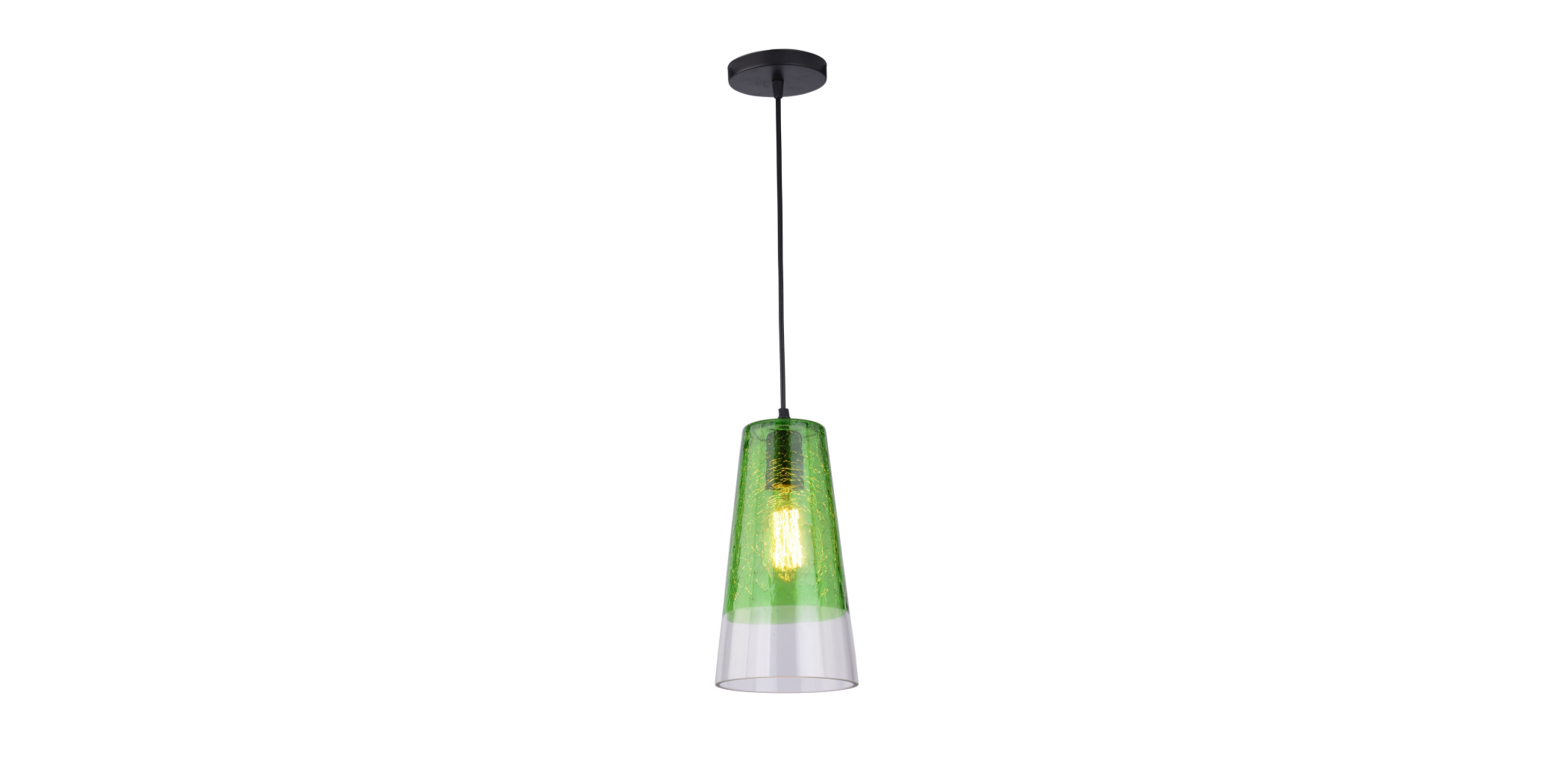 Pendant Lamp Metal & Glass Green 243/1-Green