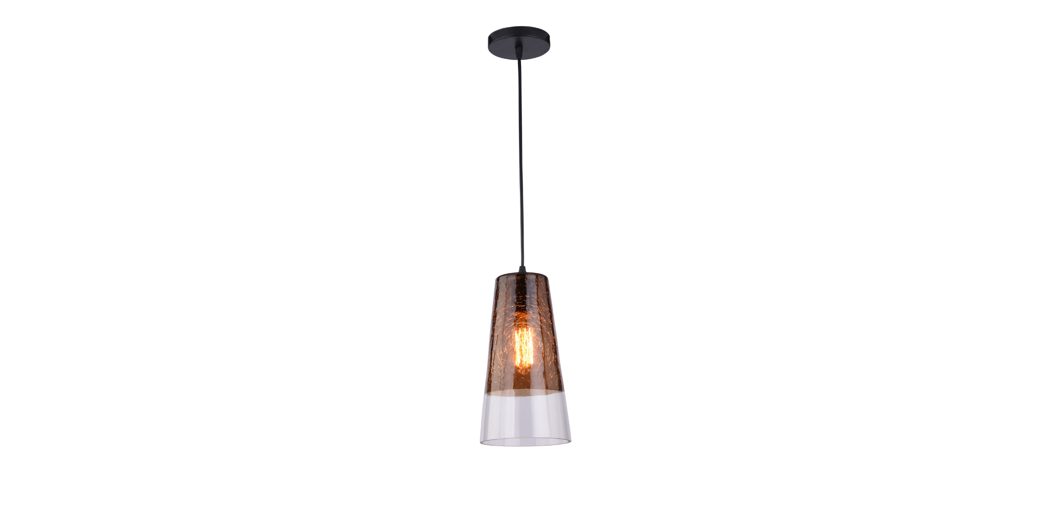 Pendant Lamp Metal & Glass Brown 243/1-Brown