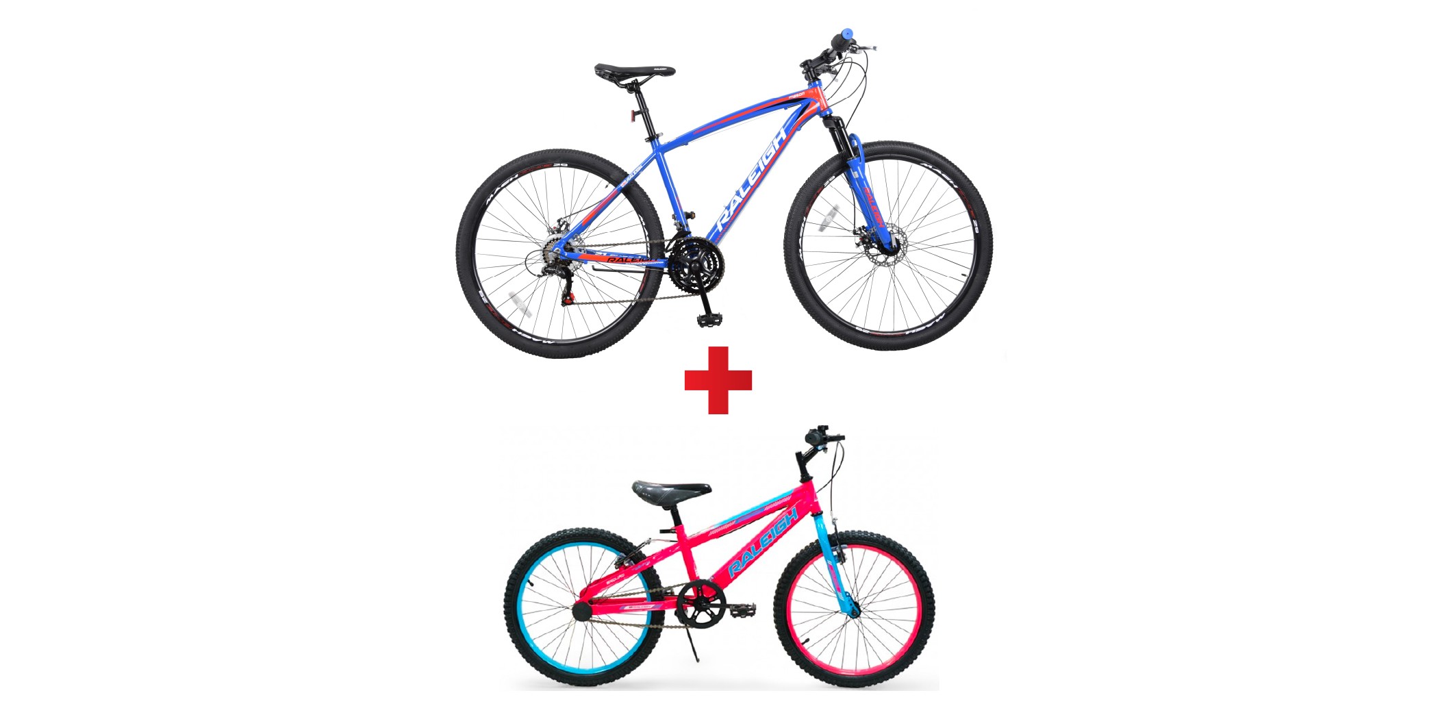 Raleigh Mason29-19 29'' Aluminium Frame MTB + Raleigh Enduro20GMDD-17 20'' Girls Mountain Bike