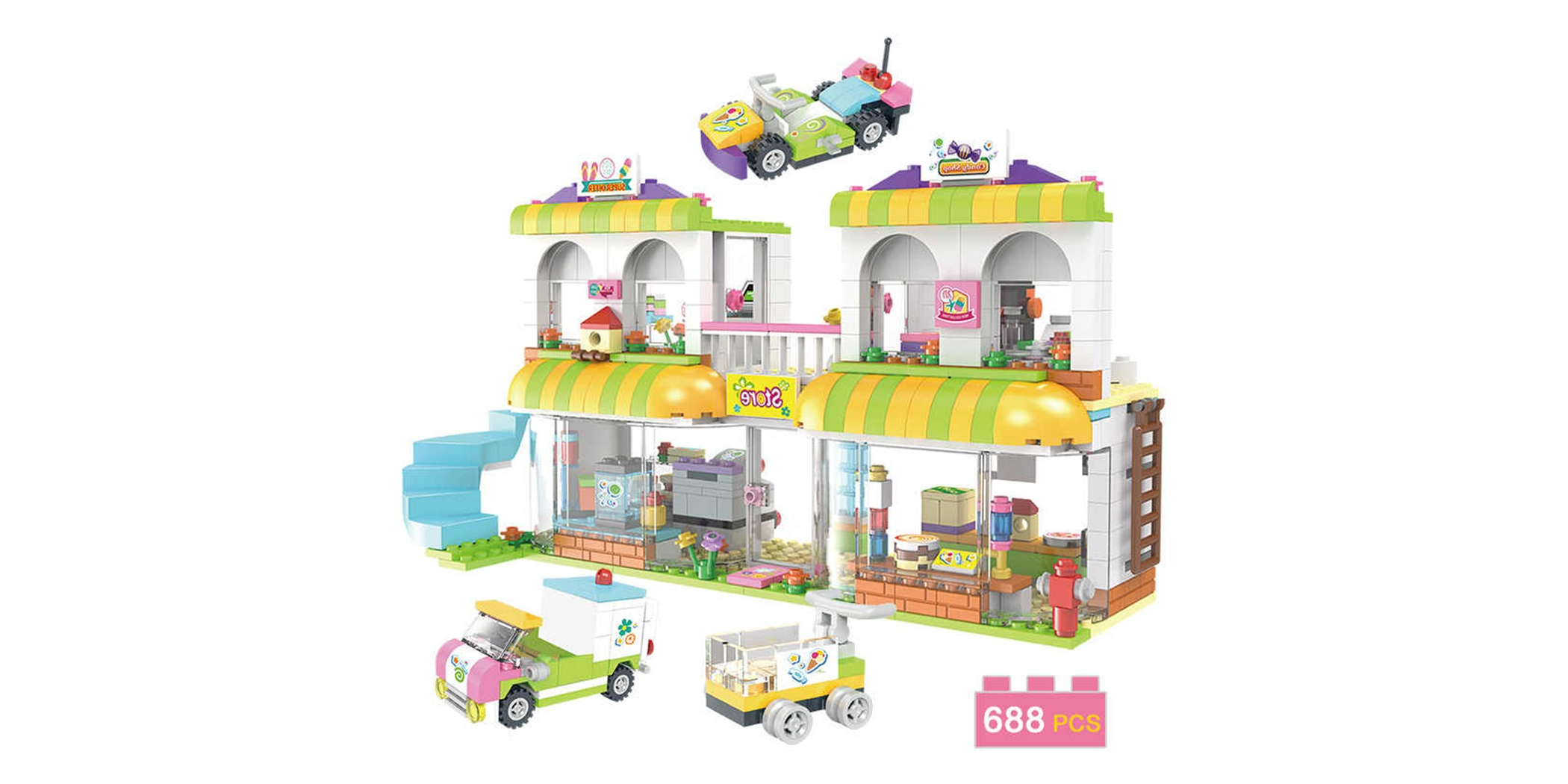 Masen Building Blocks 688 Pcs Supermarket 9519