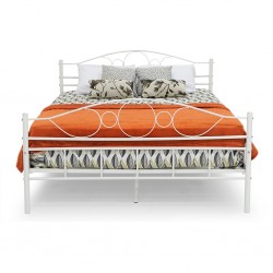 Fabrizia Bed 150x190 cm Metal Matt White