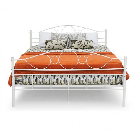 Fabrizia Bed 150x190 cm Metal Matt White
