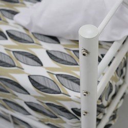 Fabrizia Bed 150x190 cm Metal Matt White