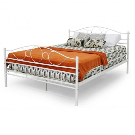 Fabrizia Bed 150x190 cm Metal Matt White