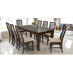 Legenda Table and 8 Chairs Rubberwood