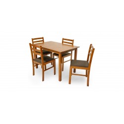 Amelia Table and 4 Chairs Dark Brown Color