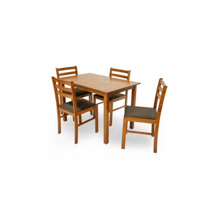 Amelia Table and 4 Chairs Dark Brown Color