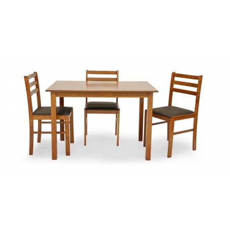 Amelia Table and 4 Chairs Dark Brown Color