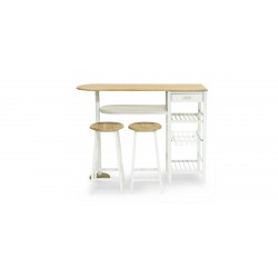 Terina Table and 2 Chairs PVC/Melamine White Color