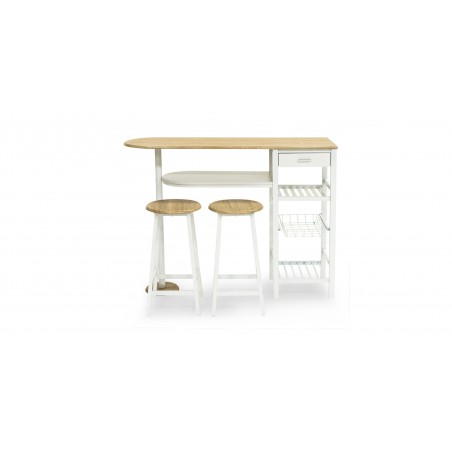 Terina Table and 2 Chairs PVC/Melamine White Color