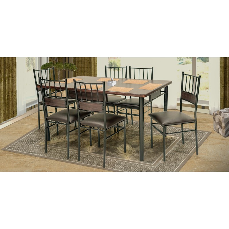 Ixora Table and 6 Chairs Metal/MDF Top Ixora Table and 6 Chairs Metal/MDF Top