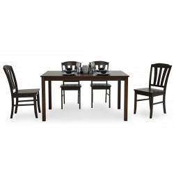 Danbury Table and 6 Chairs W/Wooden Seat Wenge Col