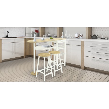 Terina Table and 2 Chairs PVC/Melamine White Color