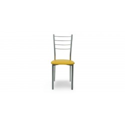 Laurenza Table and 4 Chairs Metal/Yellow Glass