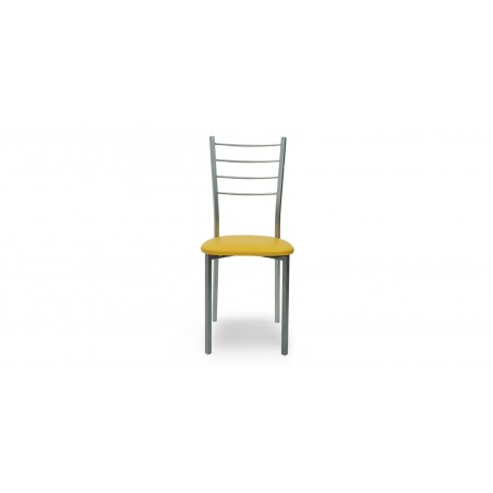 Laurenza Table and 4 Chairs Metal/Yellow Glass