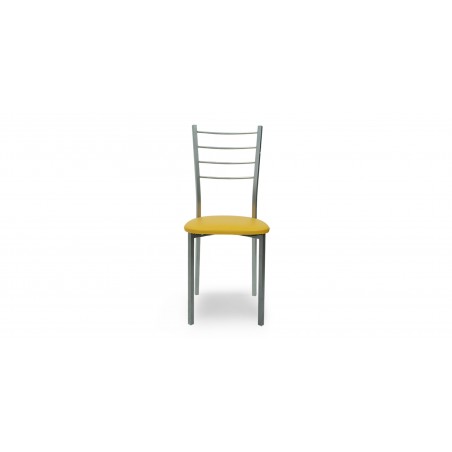 Laurenza Table and 4 Chairs Metal/Yellow Glass