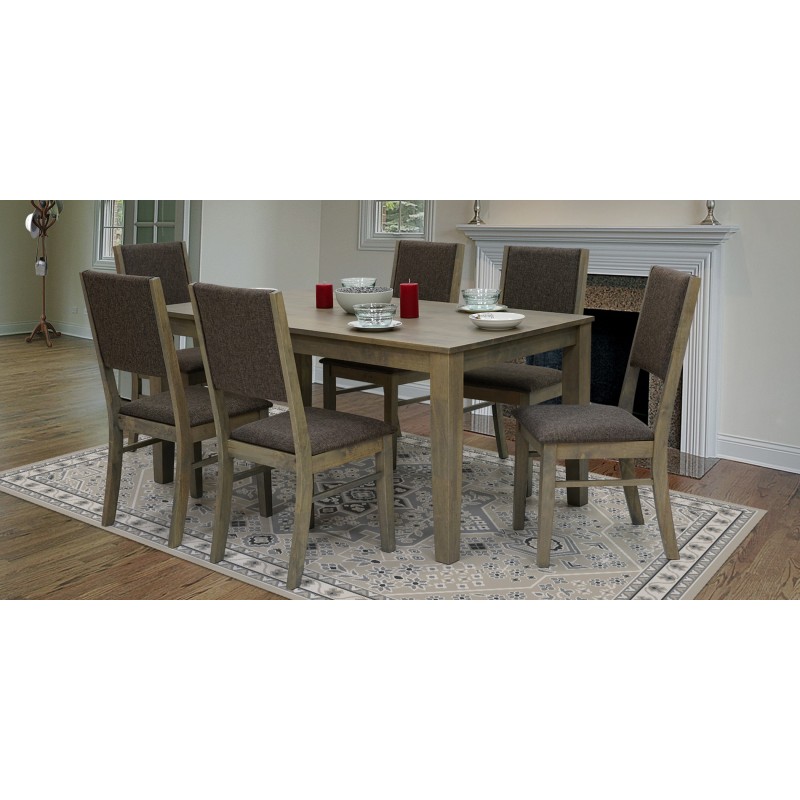 Silver Table and 6 Chairs Rubberwood Silver Table and 6 Chairs Rubberwood
