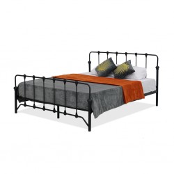 Nelinha Bed 160x200 cm Metal Sandy Black