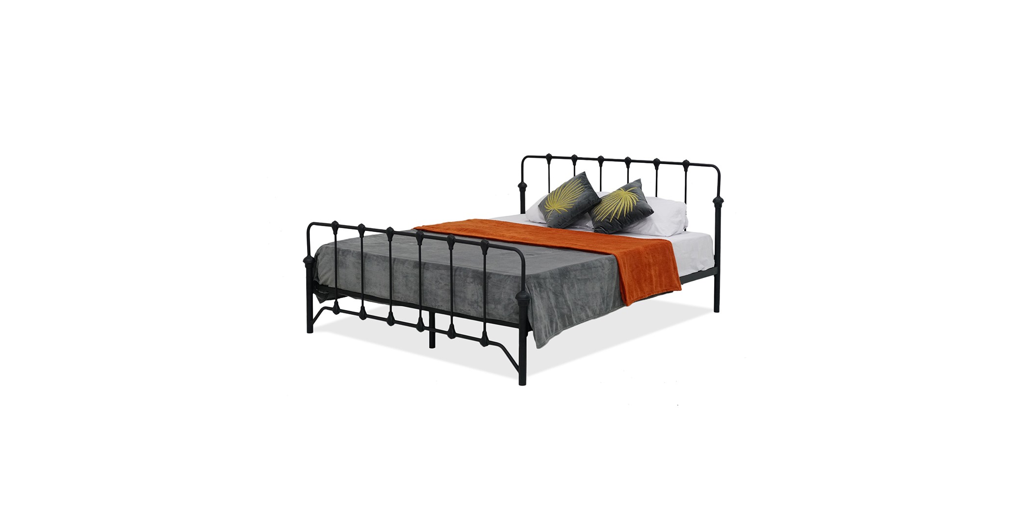 Nelinha Bed 160x200 cm Metal Sandy Black