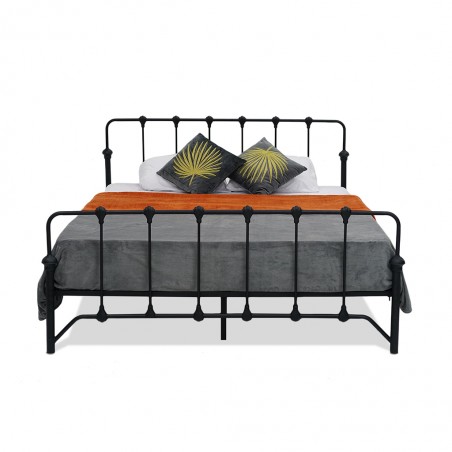 Nelinha Bed 160x200 cm Metal Sandy Black