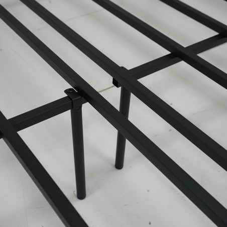 Eunike Bed 180x200 cm Black Metal Rubberwood