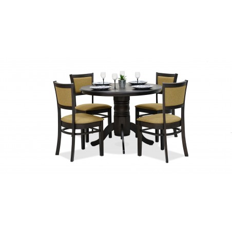 Esther Table Round and 4 Chairs Rubberwood