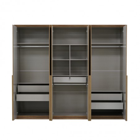 Florida Wardrobe 6 Doors Carvalho Naturale P.Board