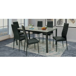 Henrix Table and 6 Chairs Metal