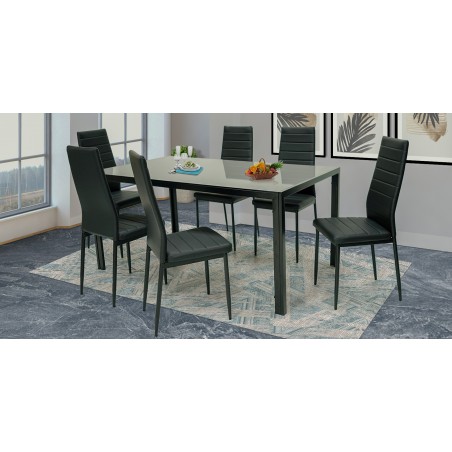 Henrix Table and 6 Chairs Metal
