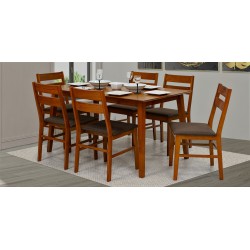 Jordan Table and 6 Chairs Dirty Oak MDF Top