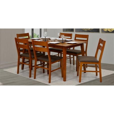 Jordan Table and 6 Chairs Dirty Oak MDF Top