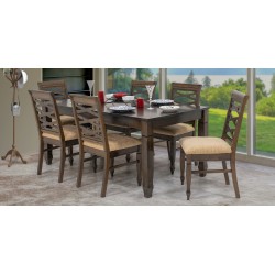 Nairobi Table and 6 Chairs Rubberwood