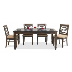 Nairobi Table and 6 Chairs Rubberwood