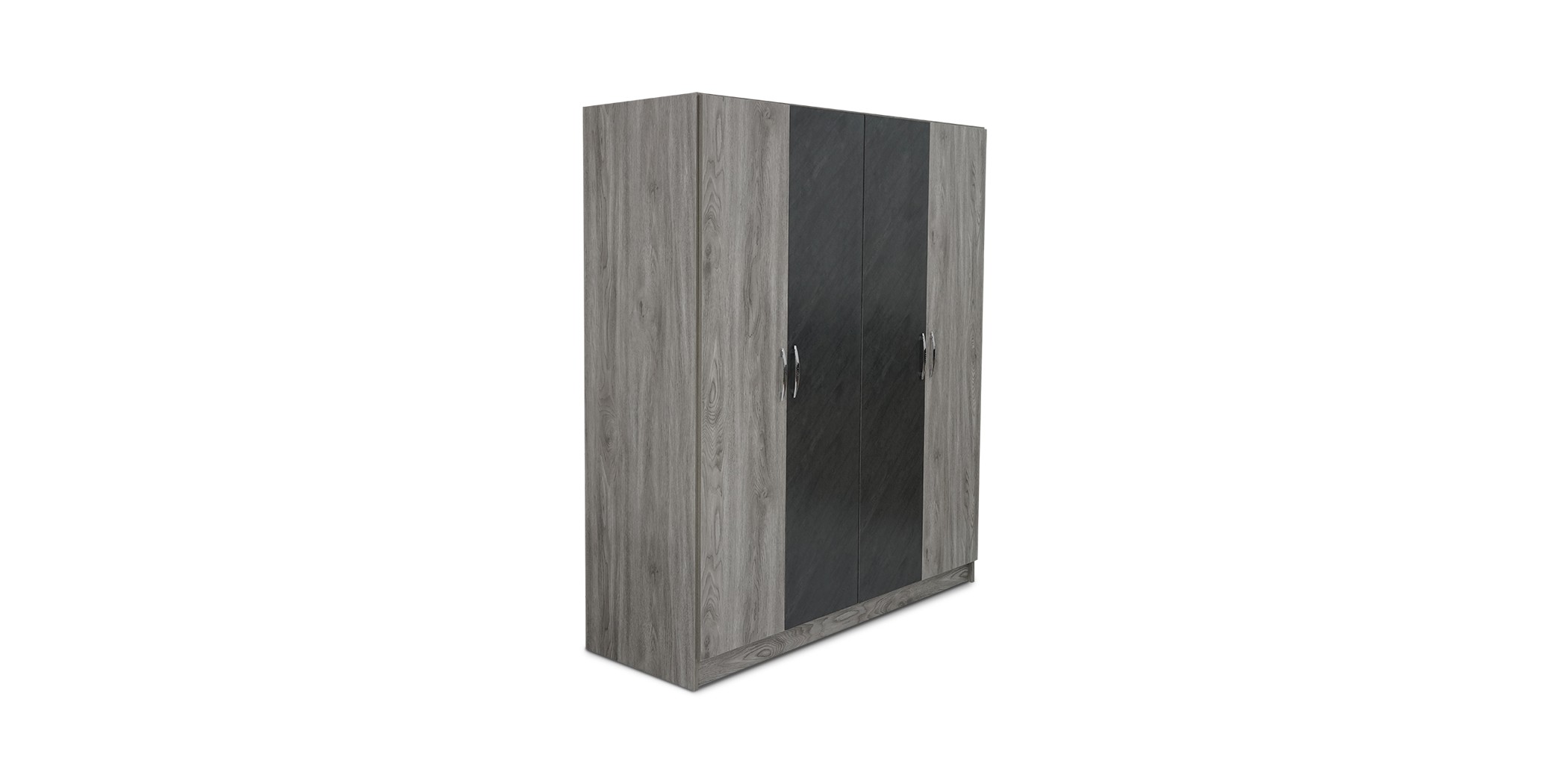 Kinzey Wardrobe 4Drs MDF Grey Mistral & Stone