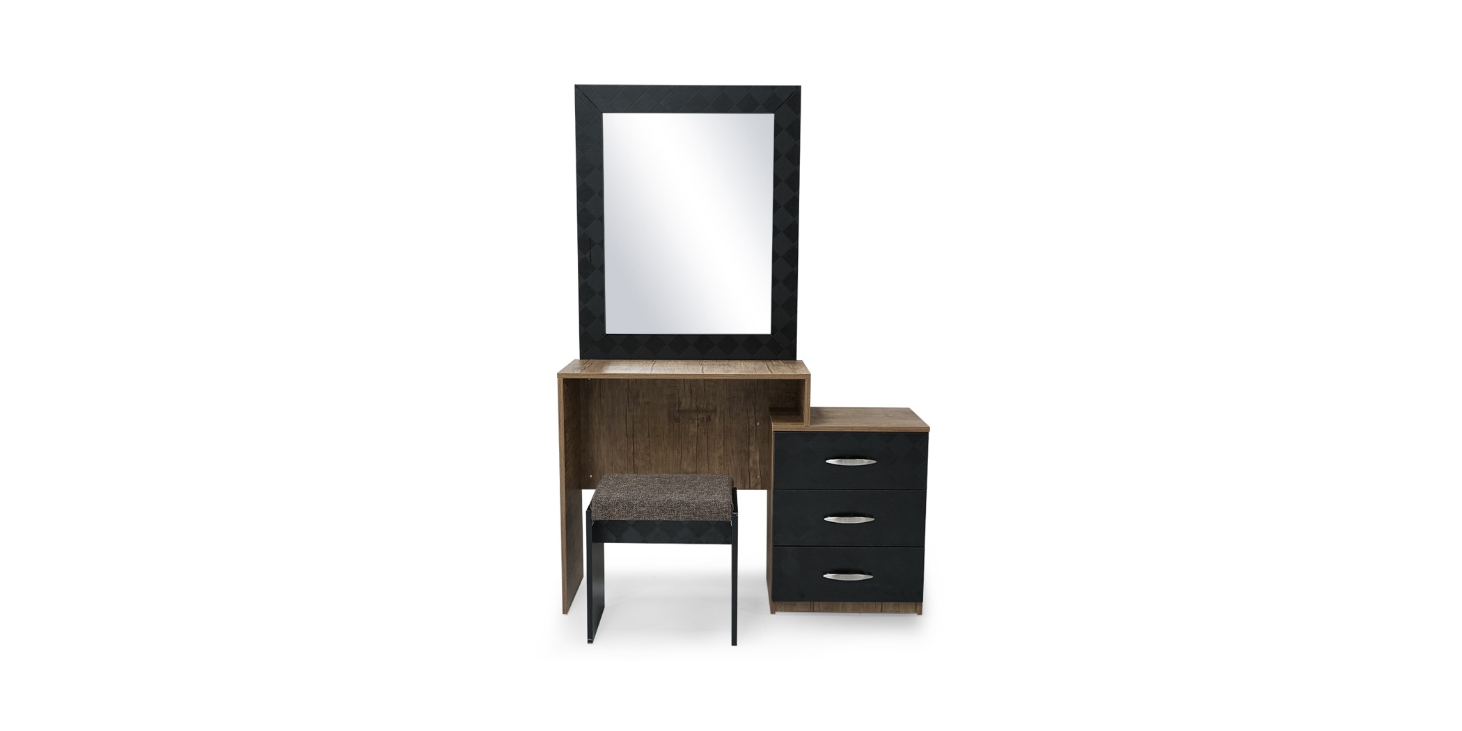 Vecelo Dressing Table+Pouf Opera Walnut & Black
