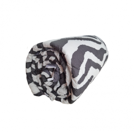 Quilt 200 X 230 cm Grey Zebra Print Cotton