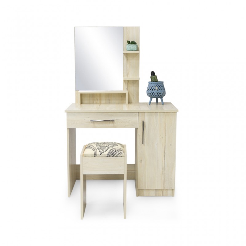 Sion Dressing Table & Pouf in Melamine MDF Sion Dressing Table & Pouf in Melamine MDF