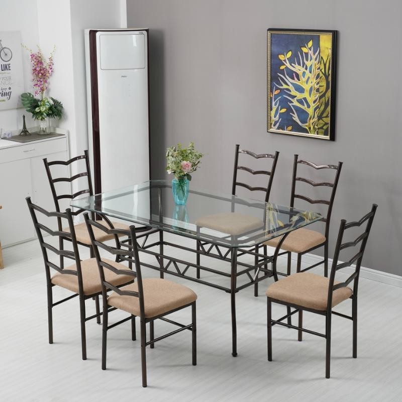metal table with 6 chairs