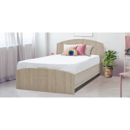 Danica Bed 107x190 cm MDF Melamine Linen