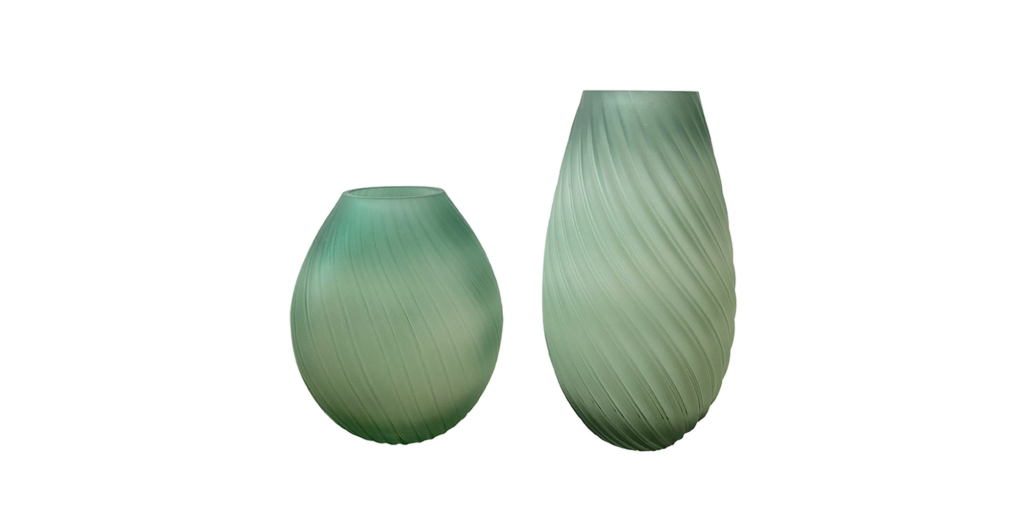 Set of 2 Vases Pray Green