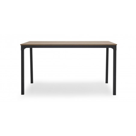 Tolix Table and 6 Chairs Black Metal & MDF Top