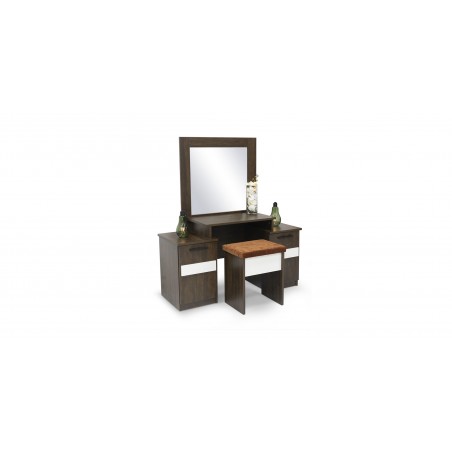 Shelton Bedroom Set Brown Flame and White Matt